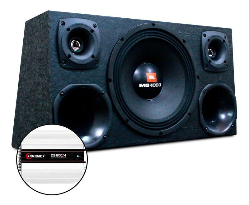 Caixa Trio Som Completa 12 Jbl Selenium + Modulo Taramps 800